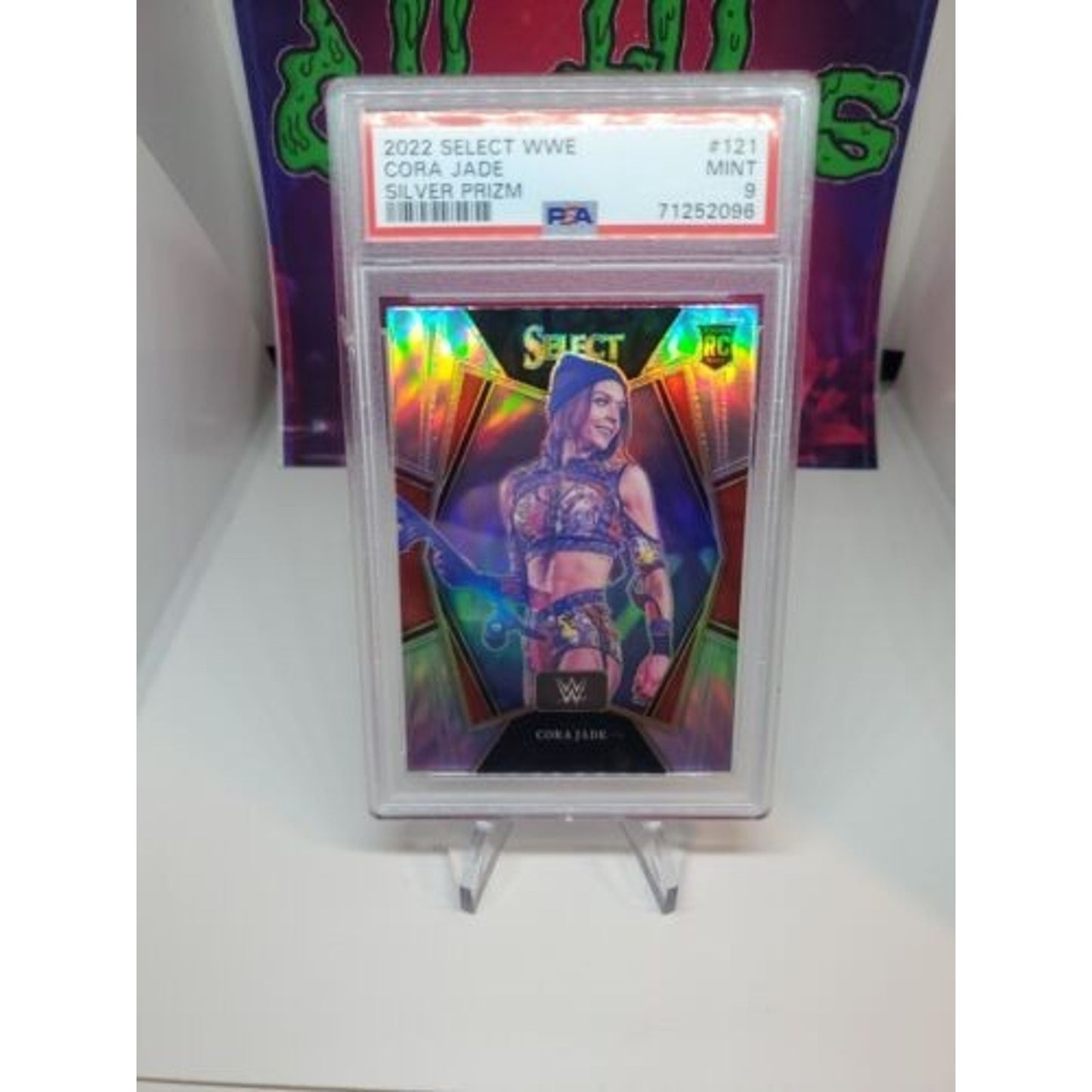 2022 PANINI Select WWE Cora Jade Premier Level Silver Prizm Rookie RC #121 PSA 9