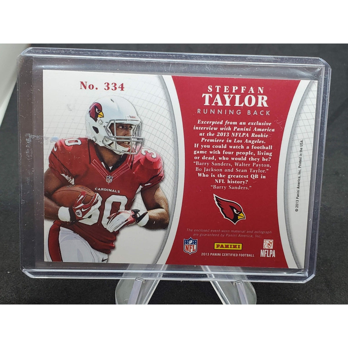2013 Panini Certified - Freshman Fabric Stepfan Taylor #334 /499 (AU, MEM, RC)