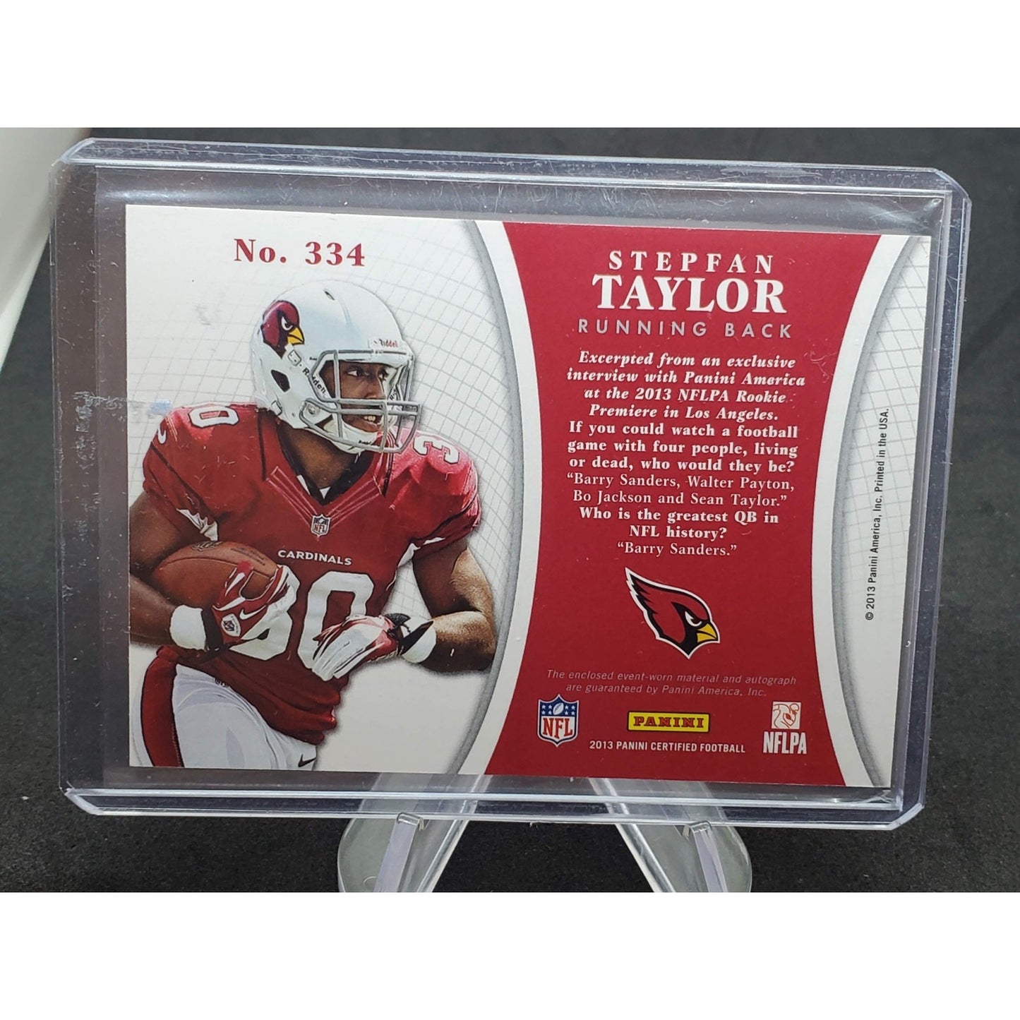 2013 Panini Certified - Freshman Fabric Stepfan Taylor #334 /499 (AU, MEM, RC)
