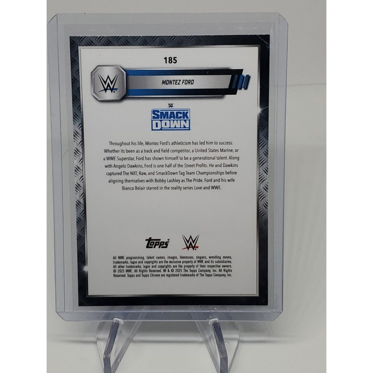 2025 Topps Chrome Sapphire WWE Blue #185 Montez Ford Street Profits