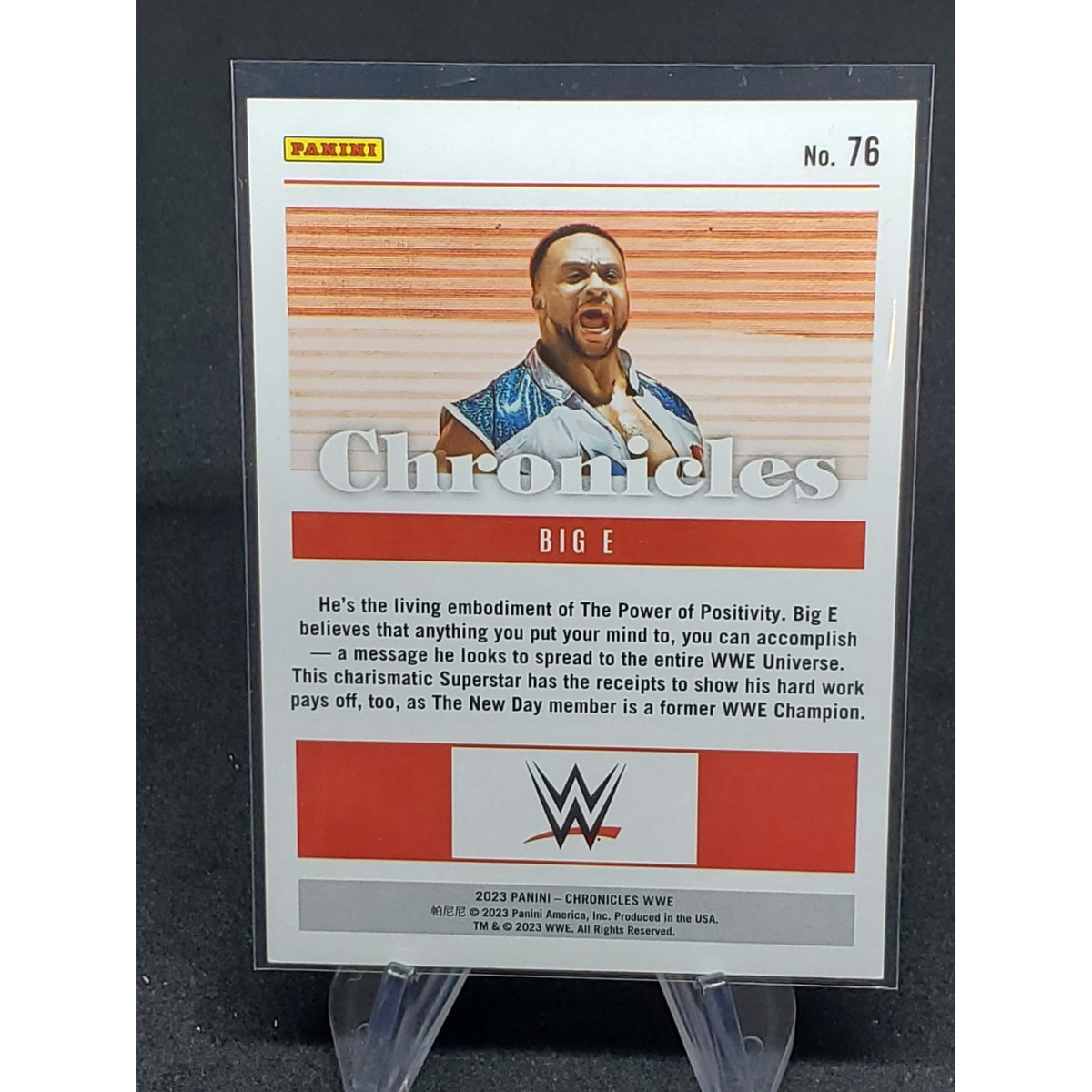 WWE #76 Big E 2023 Panini Chronicles WWE BLUE /99