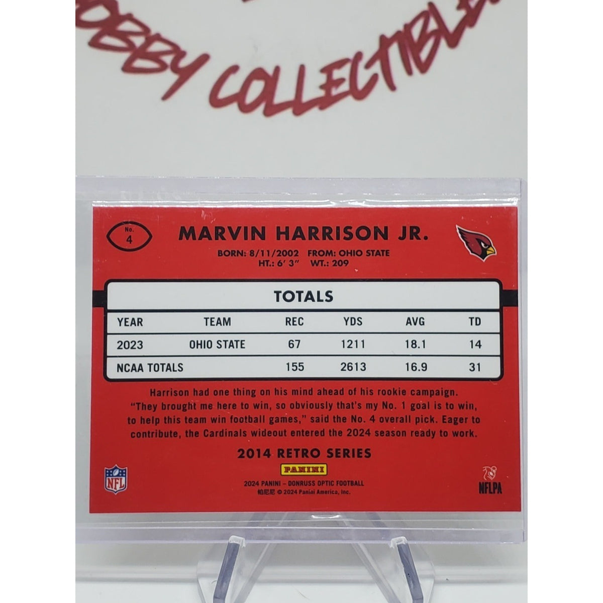 2024 Panini Donruss Optic - 2014 Retro Series Marvin Harrison Jr. #4 (RC)