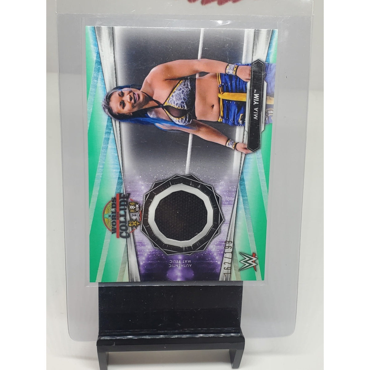 2021 Topps WWE - Mat Relics NXT Worlds Collide Mia Yim #MR-MY Aqua /199 (MEM)