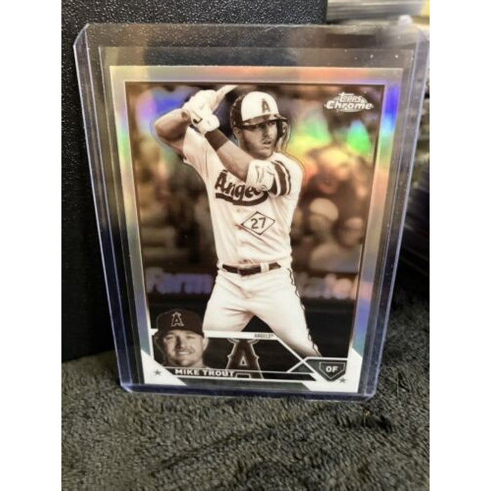 Refractor Parallel 2023 Topps Chrome Negative SP #27 Mike Trout Angels Pack New