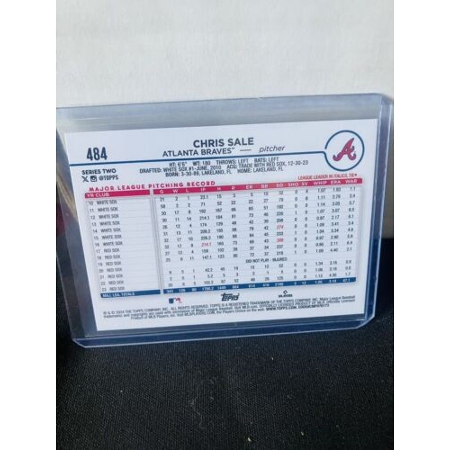 2024 Topps Series 2 - Chris Sale Blue Border Parallel - Braves Pack Fresh