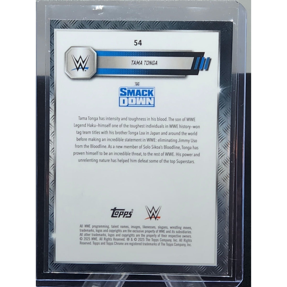 2025 Topps Chrome WWE Sepia Refractor Tama Tonga #54 Smackdown