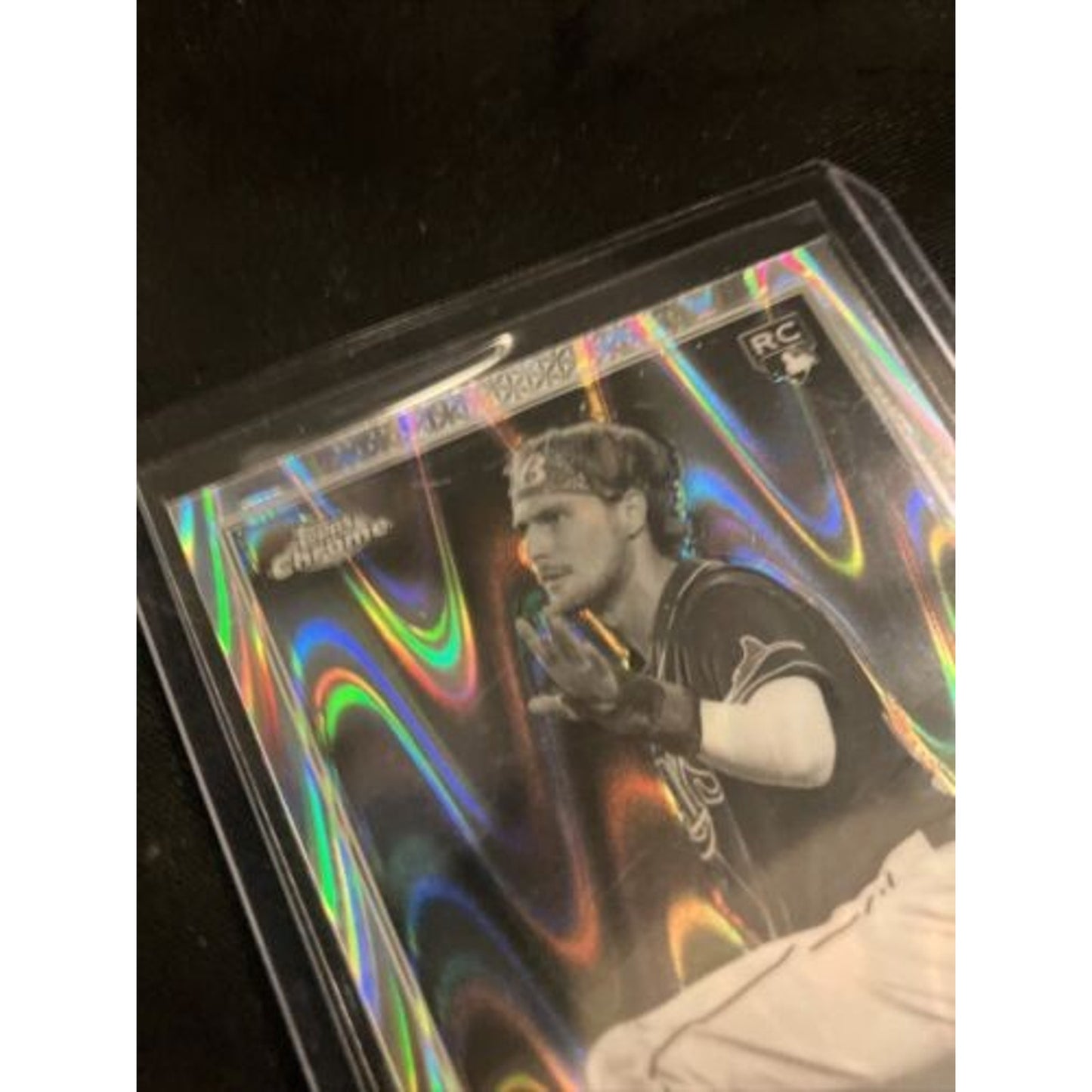 2022 Topps Chrome - Josh Lowe RC - Black & White Raywave - Tampa Bay Rays Ne