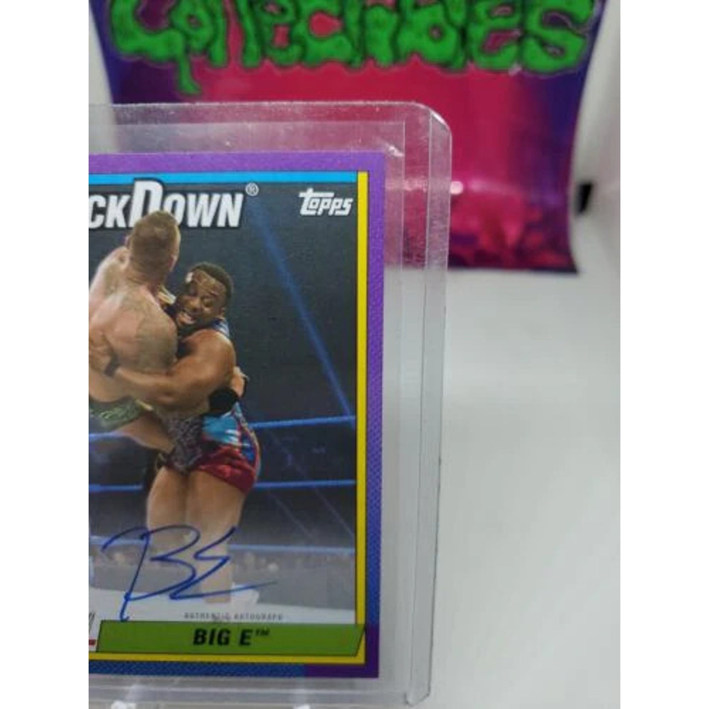 2021 Topps Heritage WWE Big E On-Card Auto #39/50 SP