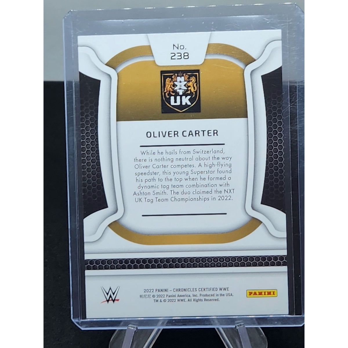 Oliver Carter 2022 Chronicles Certified WWE - Purple RC (03/49) -