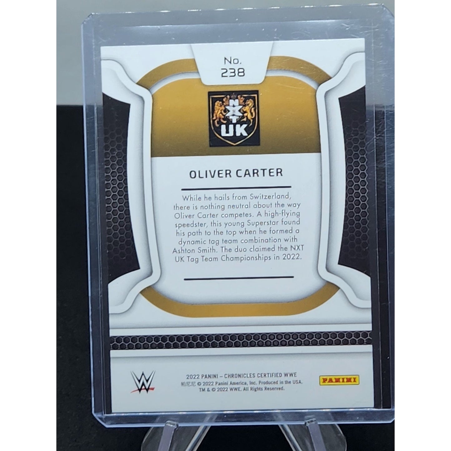 Oliver Carter 2022 Chronicles Certified WWE - Purple RC (03/49) -