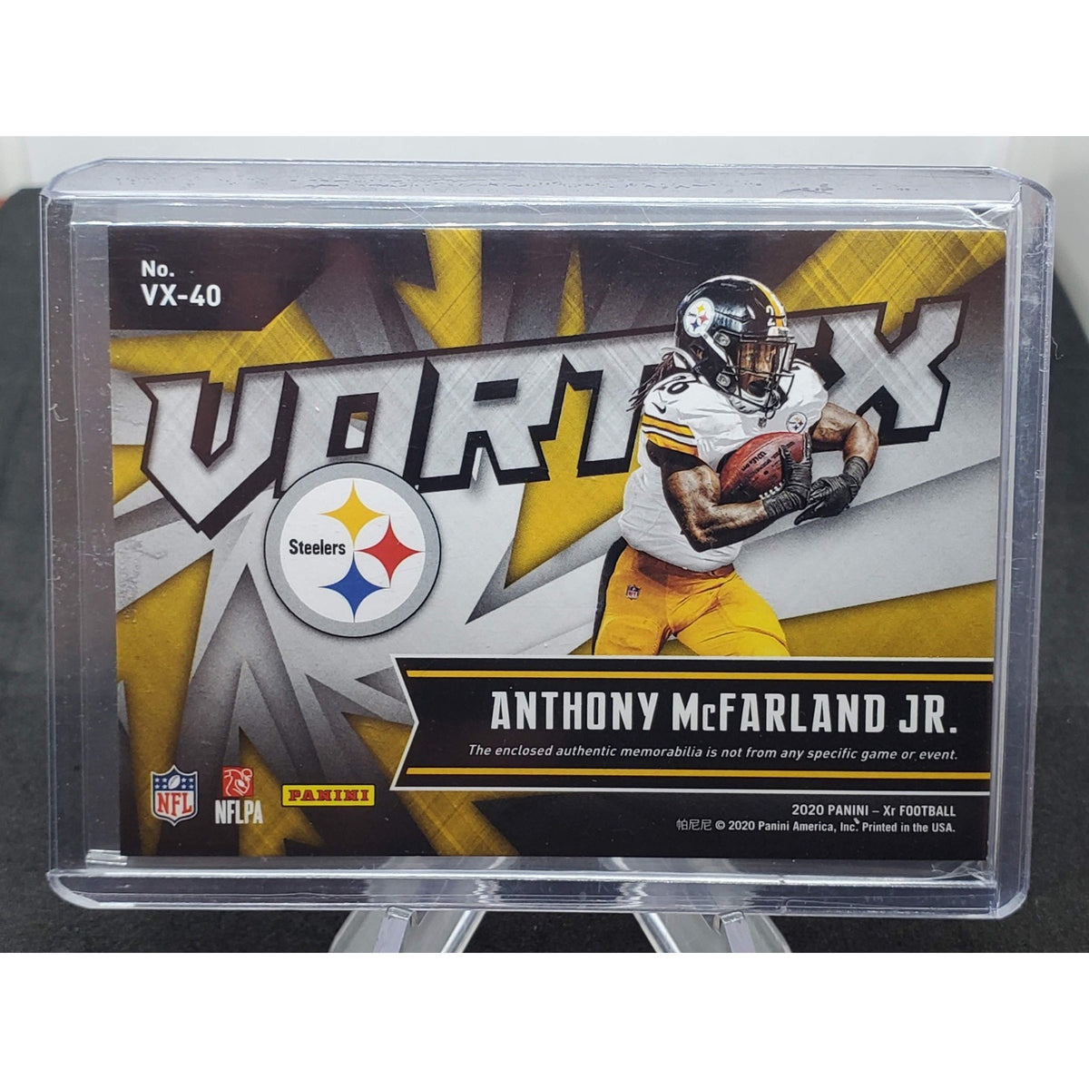 2020 Panini XR - Vortex Materials Anthony McFarland Jr. #VX-40 Orange /25 (MEM,