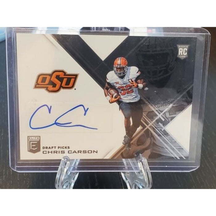 Rookie RC Auto Autograph Cowboys 2017 Donruss Elite Collegiate Chris Carson