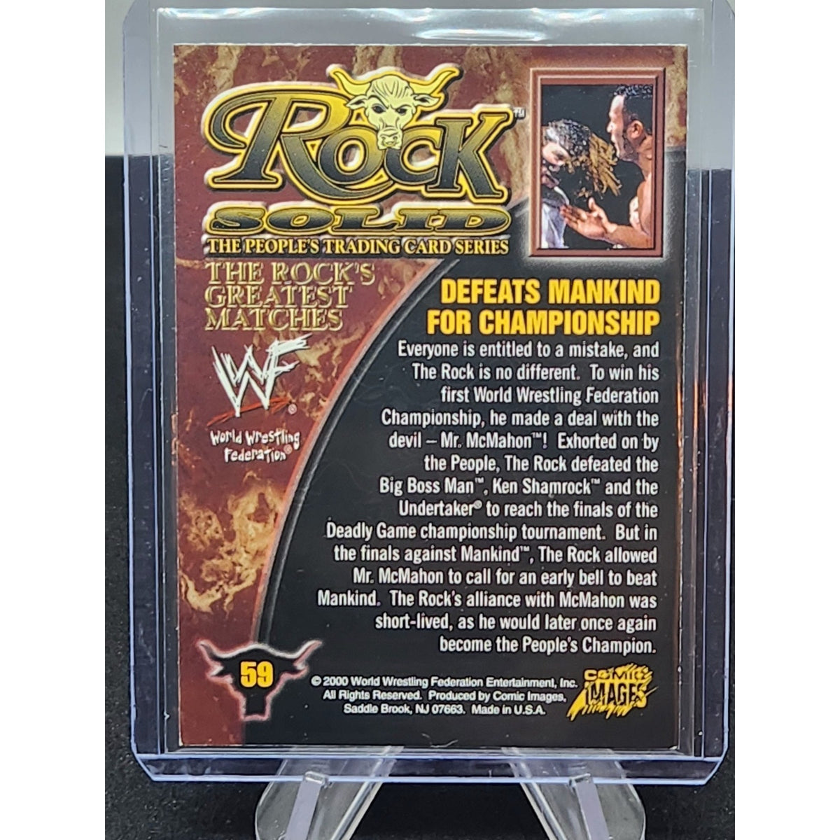 2000 Comic Images WWF Rock Solid #59 Rock vs. Mankind