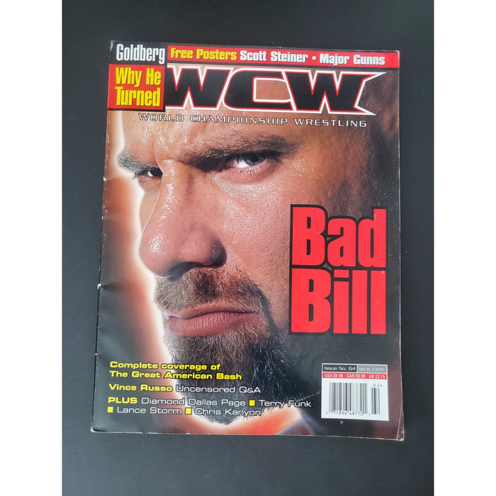 WCW Magazine August 2000 Goldberg Posters of Scott Steiner & Major Gunns