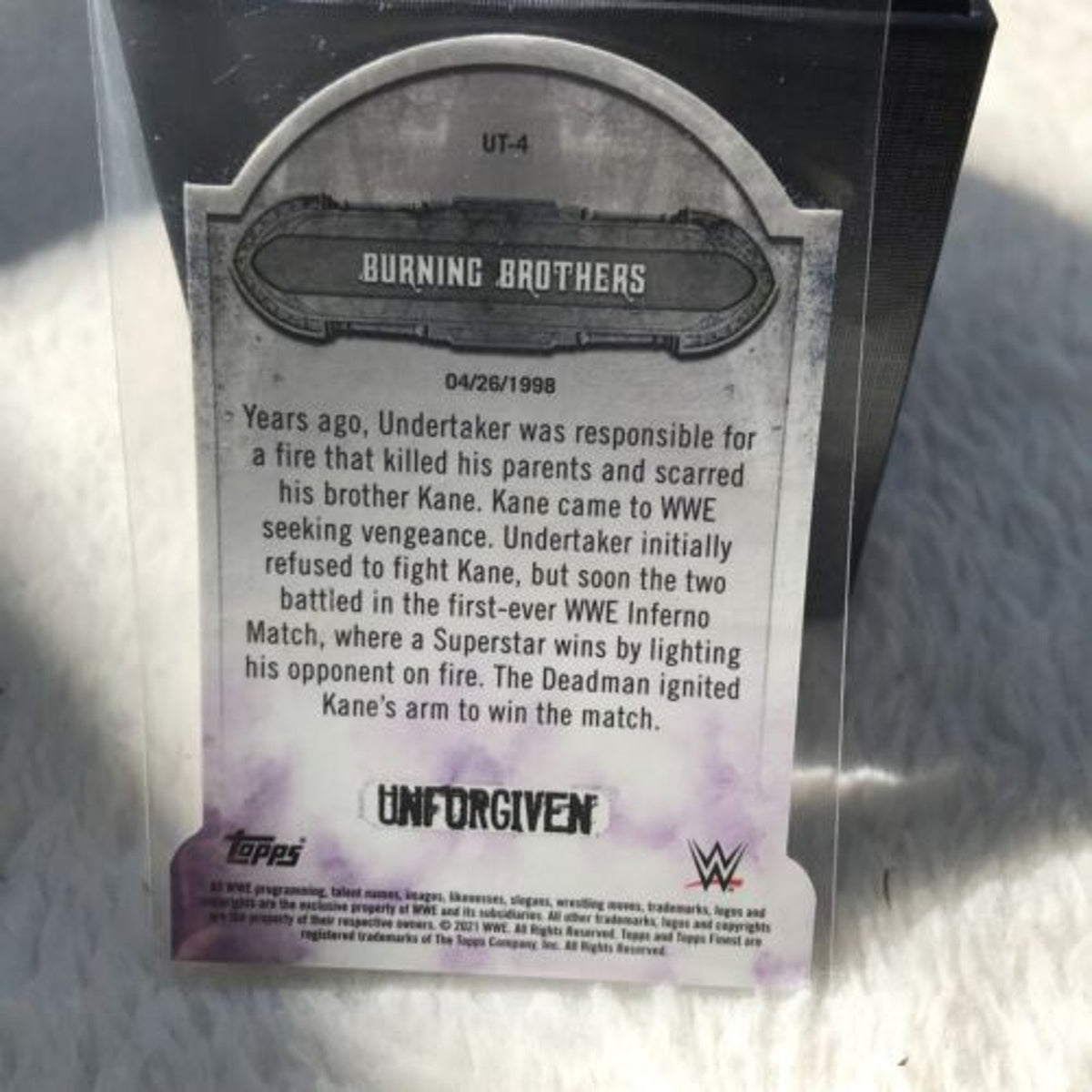 Refractor Card THE UNDERTAKER 2021 Topps WWE Finest Burning Brothers Unforgiven