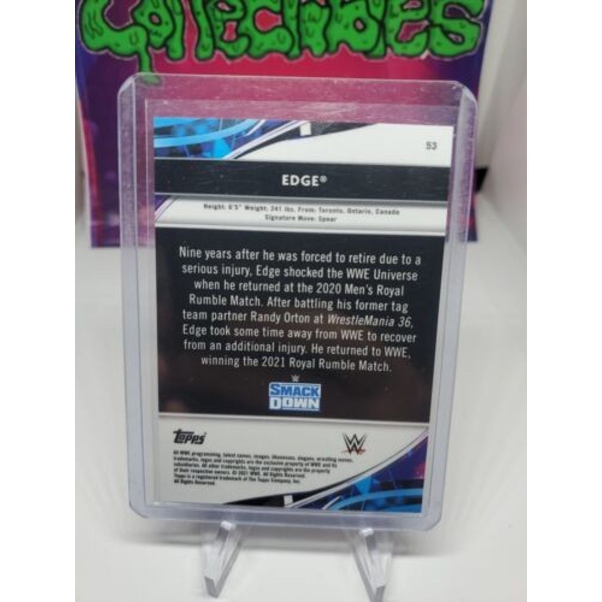 2021 Topps Finest WWE Edge Green Refractor /99 SP #53 WWE Smack Down