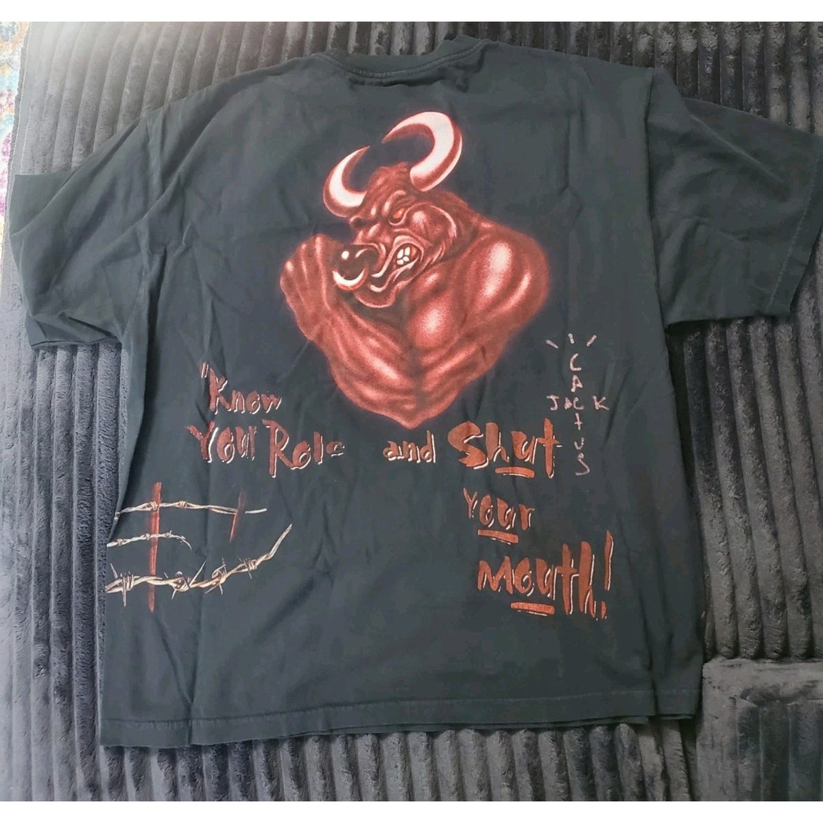 Size XL - Travis Scott X WWE The Rock WrestleMania 41 Tee Cactus Jack IN HAND