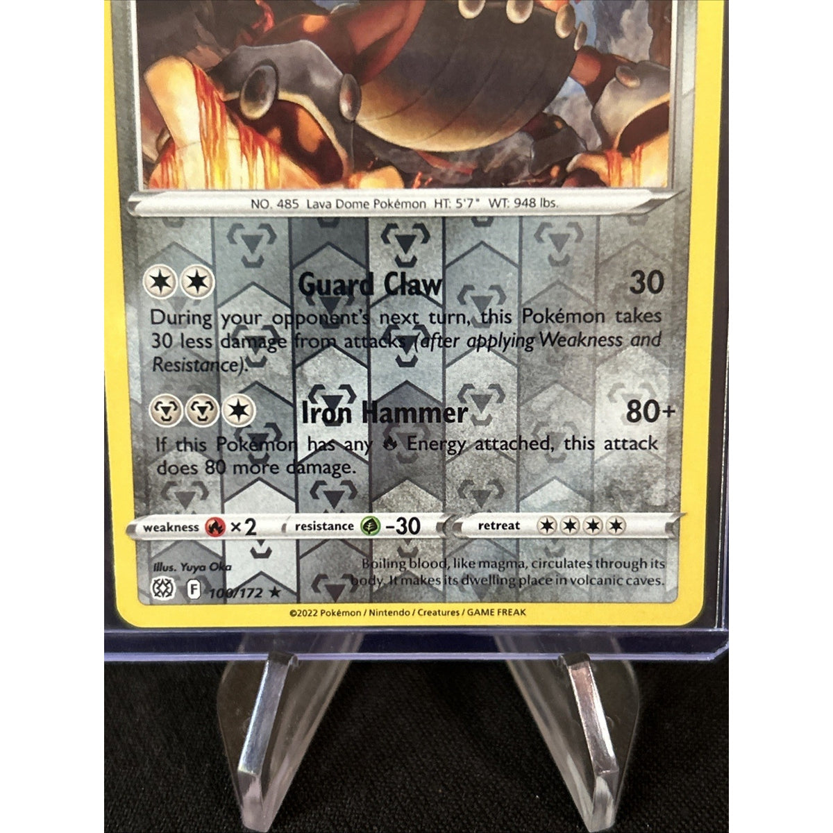 Pokemon - Heatran -100/172 - Rare - Reverse Holo -Brilliant Stars - NM/M - New