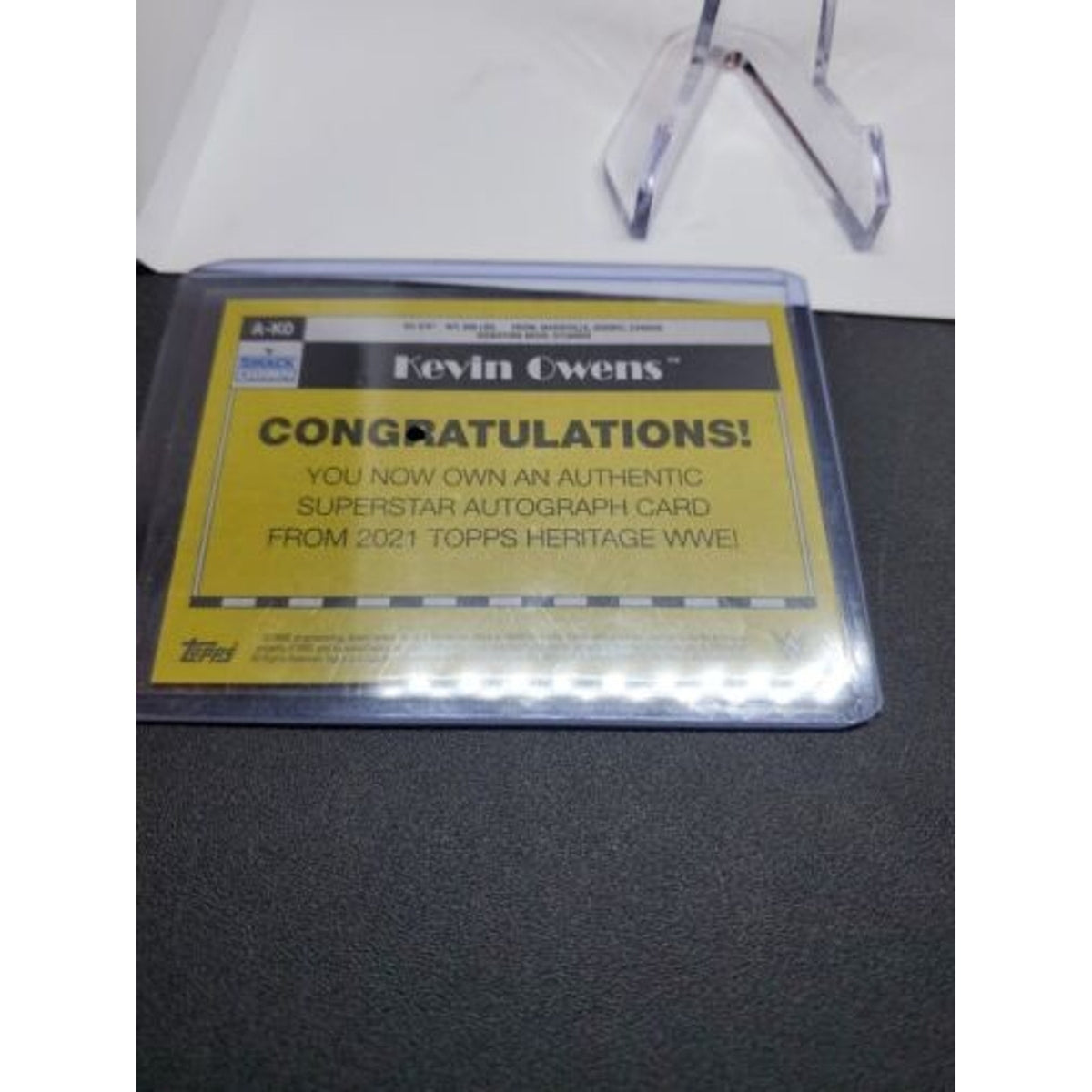 2021 Topps Heritage WWE Kevin Owens Purple Parallel Auto #/50 SP