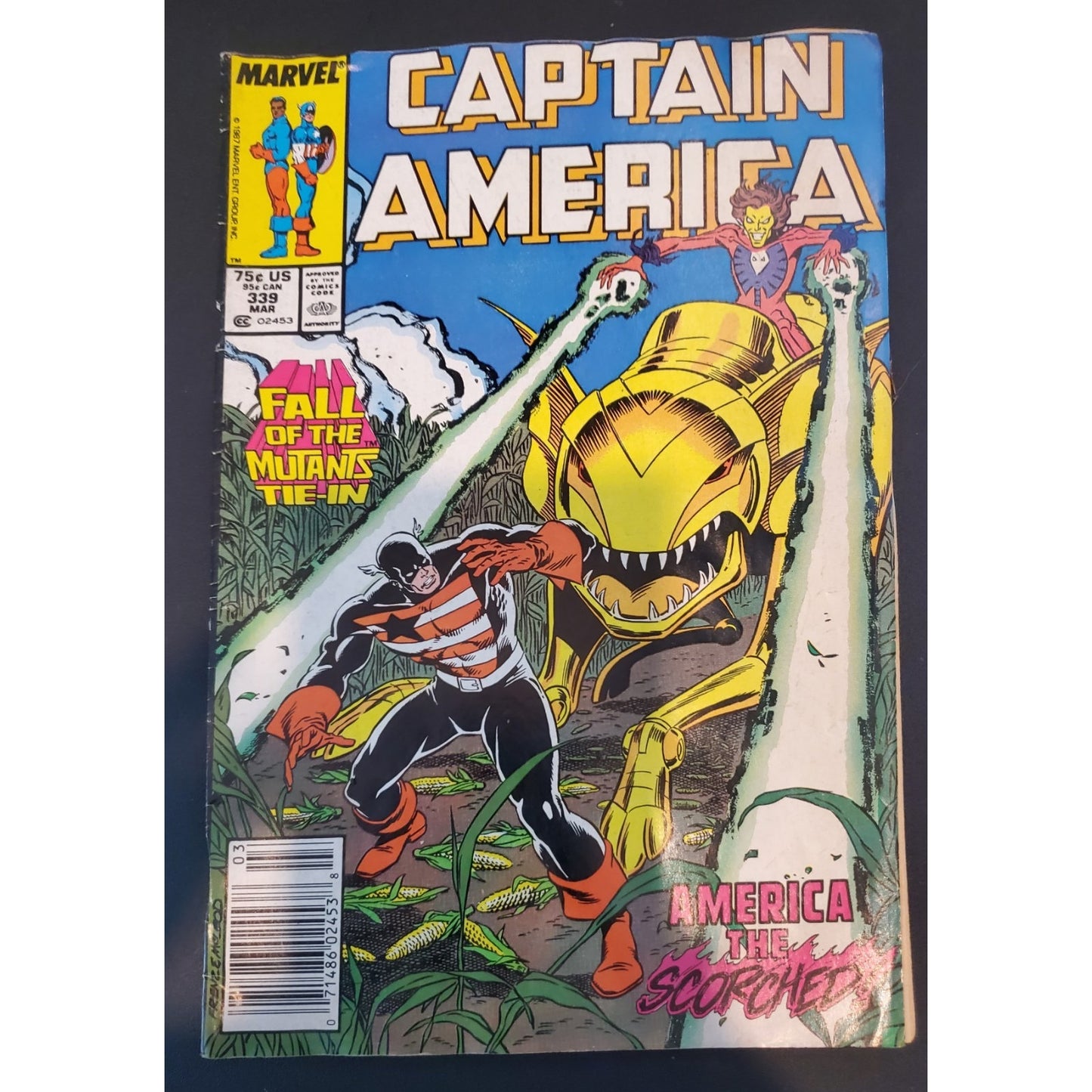 Captain America #339 (Marvel Comics March 1988) Famine Appearance VF Minus