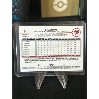 2024 Topps Series 1 #37 CJ Abrams Silver Crackle Foil Parallel / Pack Fresh New