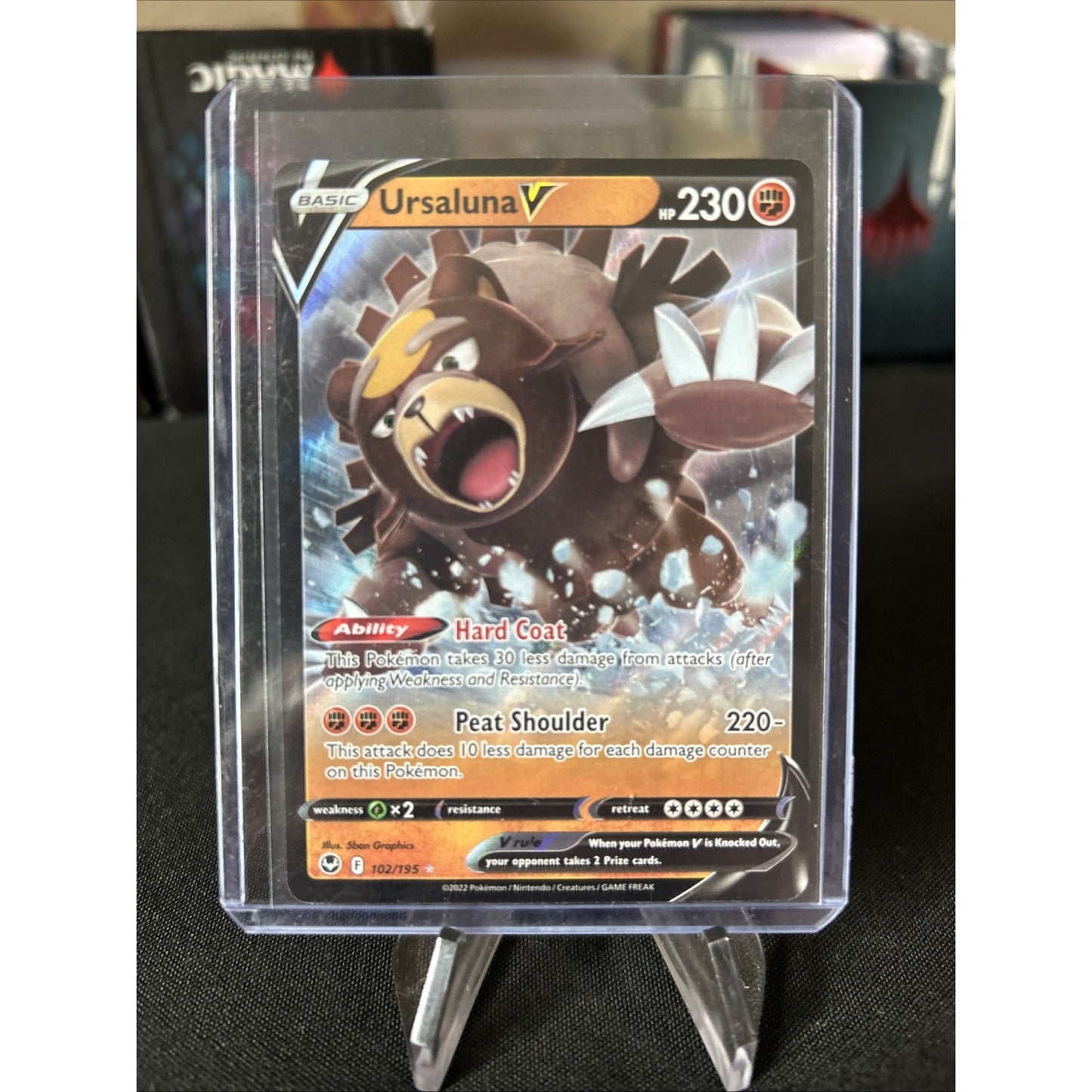 Pokemon TCG Ursaluna V Silver Tempest 102/195 Holo Ultra Rare / Pack Fresh New