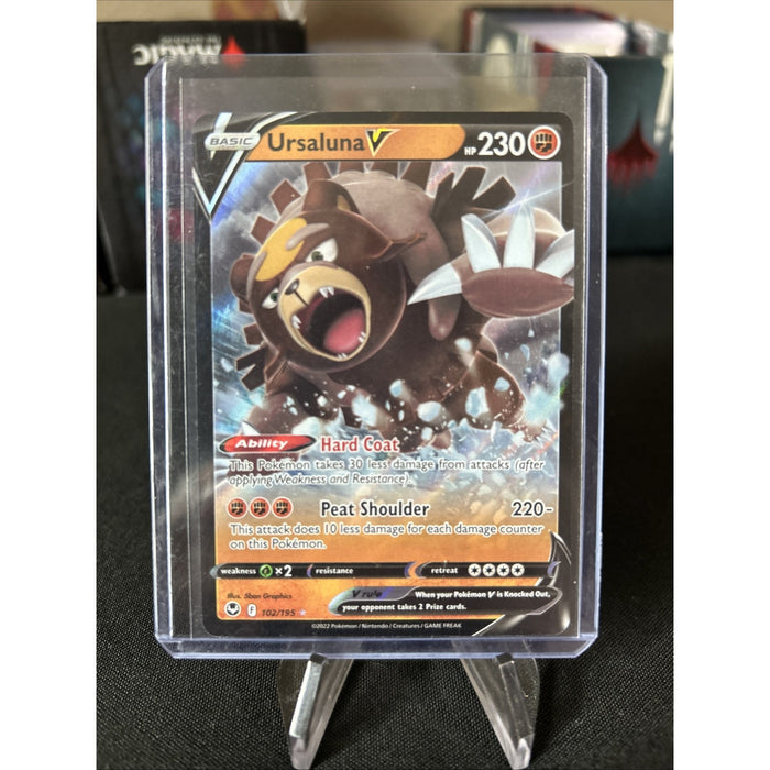 Pokemon TCG Ursaluna V Silver Tempest 102/195 Holo Ultra Rare / Pack Fresh New