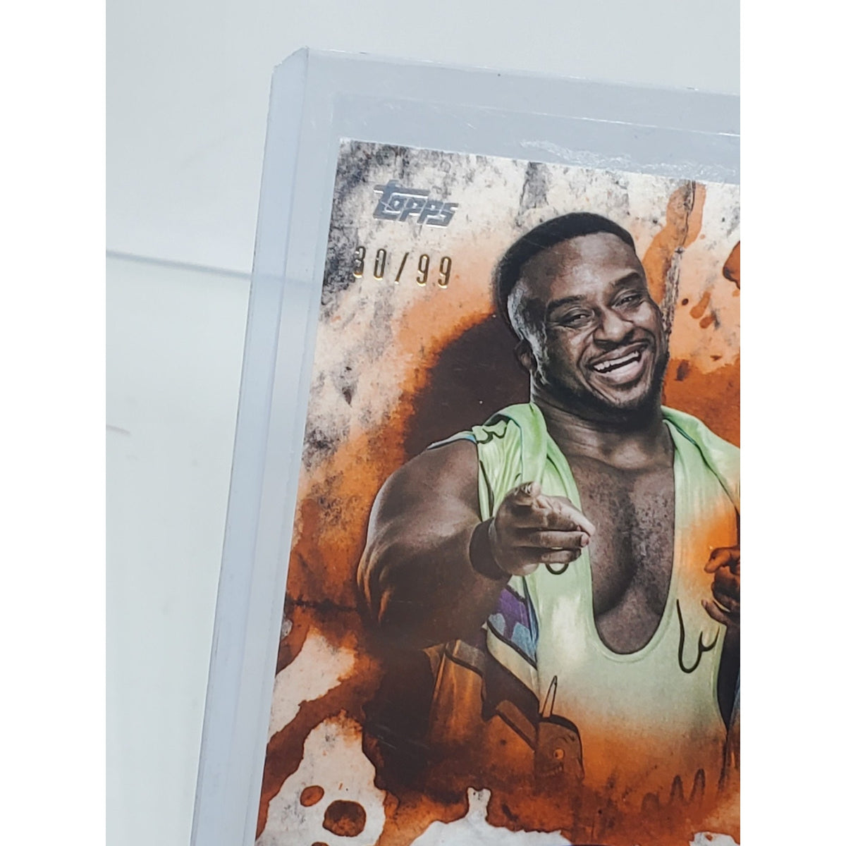 WWE Big E 2018 Topps Undisputed Orange On Card Autograph /99
