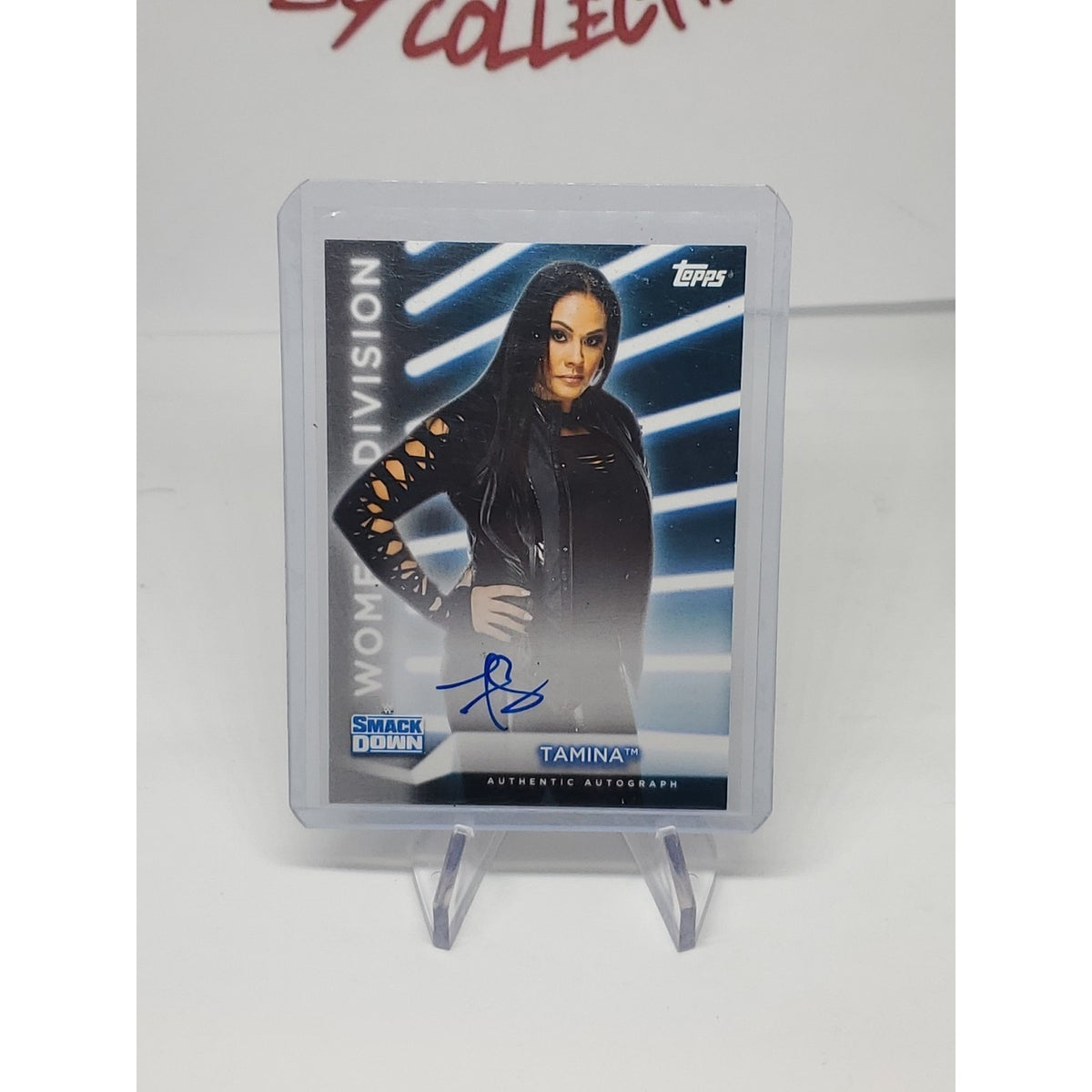 2021 Topps WWE Women's Division Tamina #A-TM Blue Auto 035/199 made smack Down