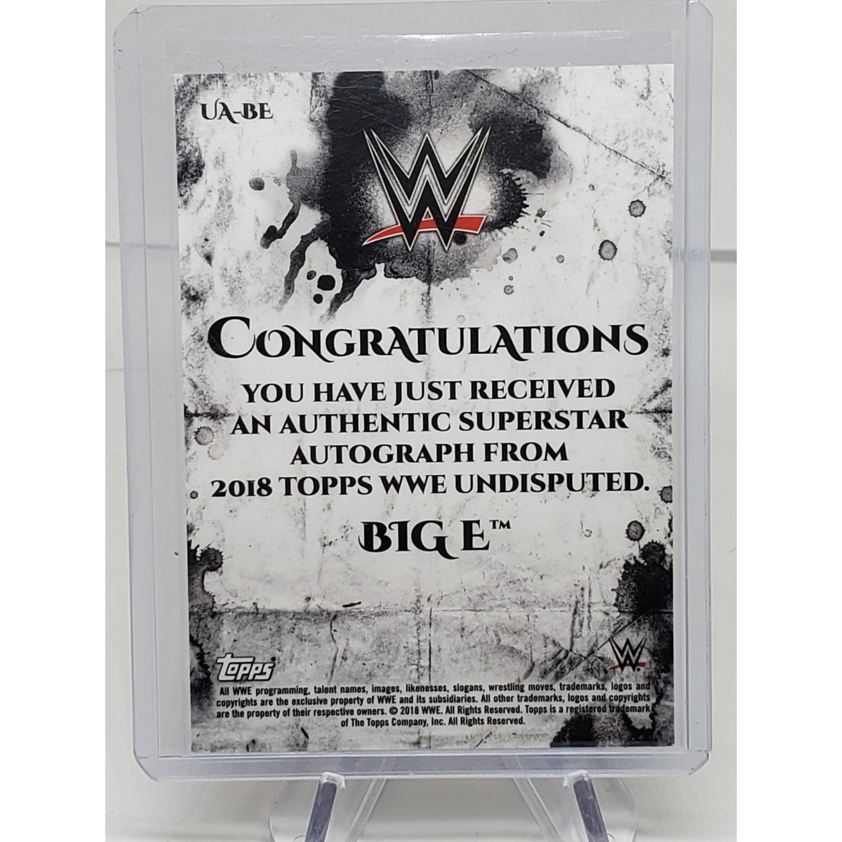 WWE Big E 2018 Topps Undisputed Orange On Card Autograph /99