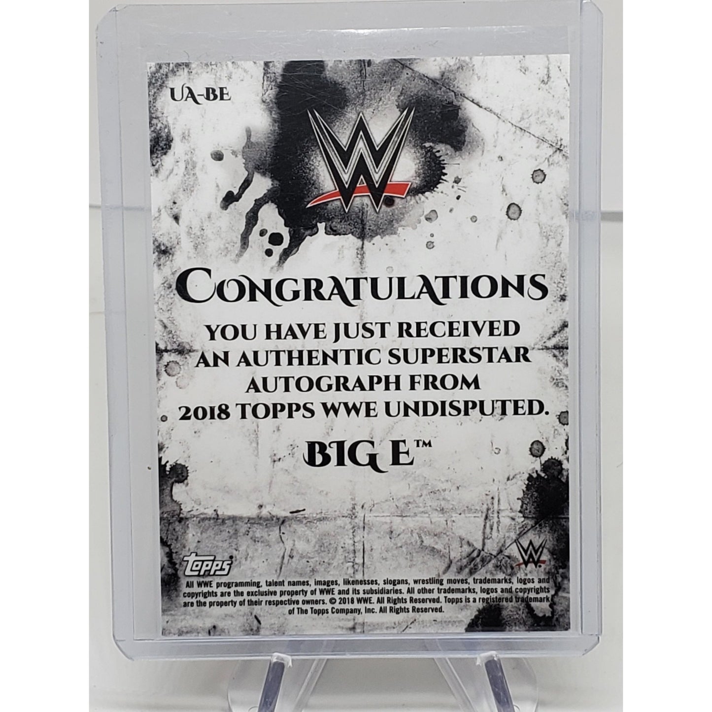 WWE Big E 2018 Topps Undisputed Orange On Card Autograph /99