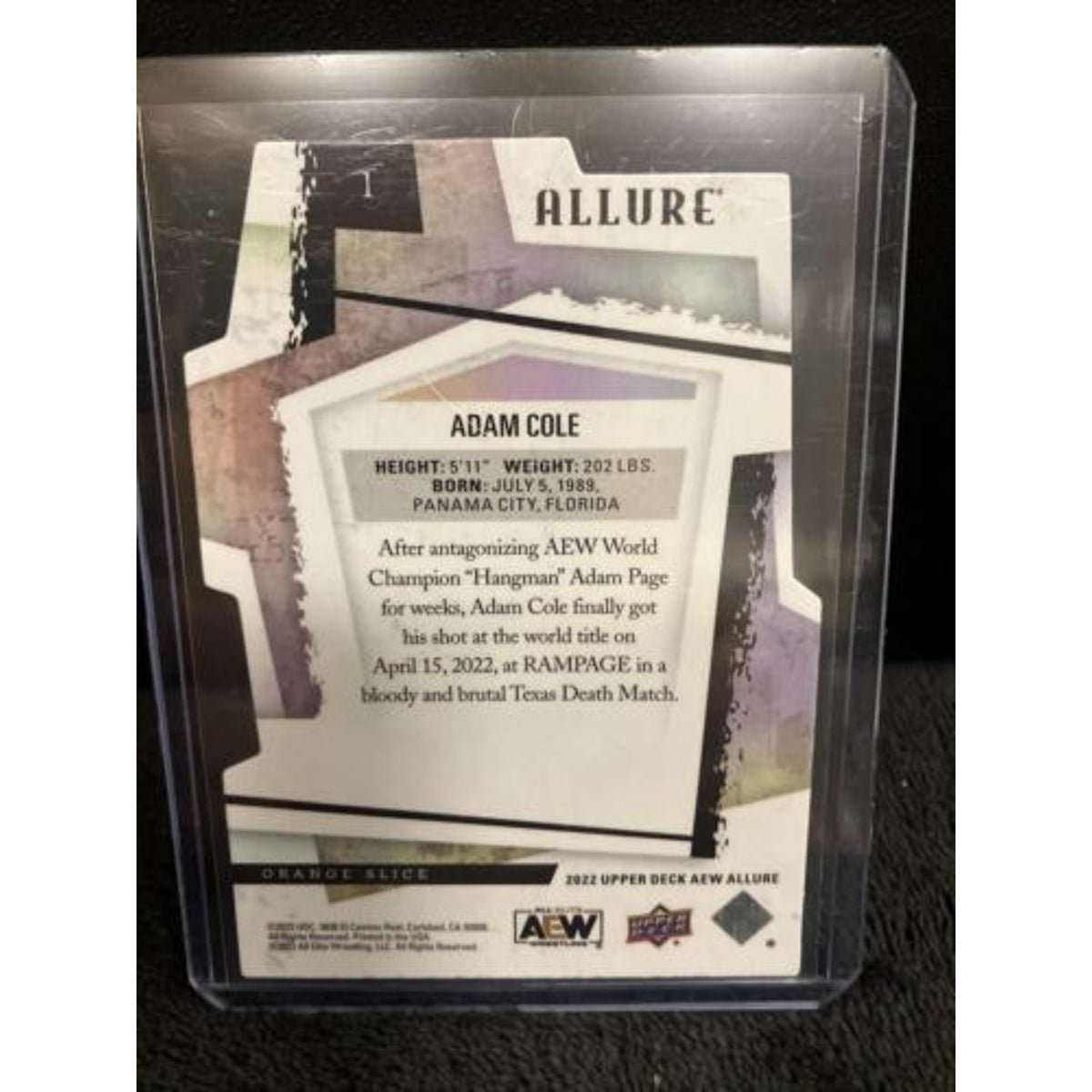 Adam Coke 2923 Upper Deck AEW Allure Orange Slice Die-Cut Insert #1 Pack Fresh