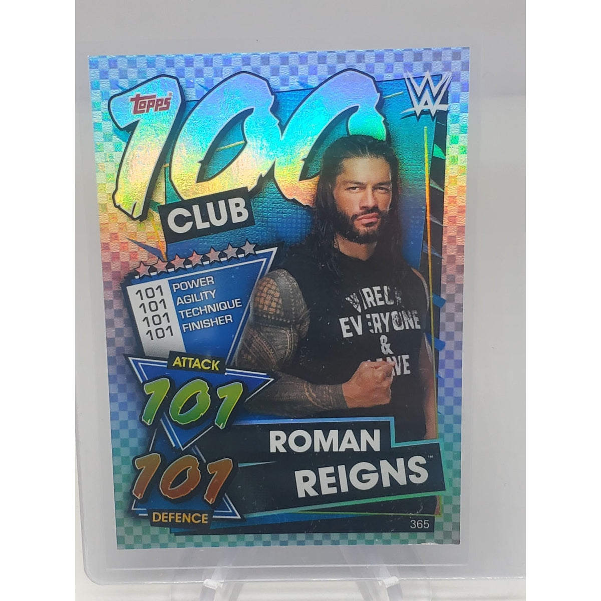 2021 Topps WWE Slam Attax 100 Club #365 Roman Reigns Wrestling Card