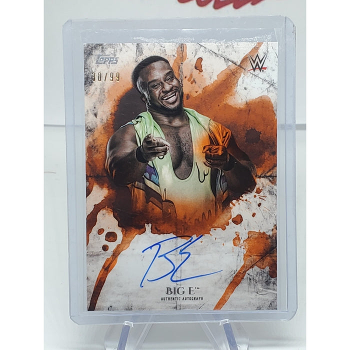 WWE Big E 2018 Topps Undisputed Orange On Card Autograph /99