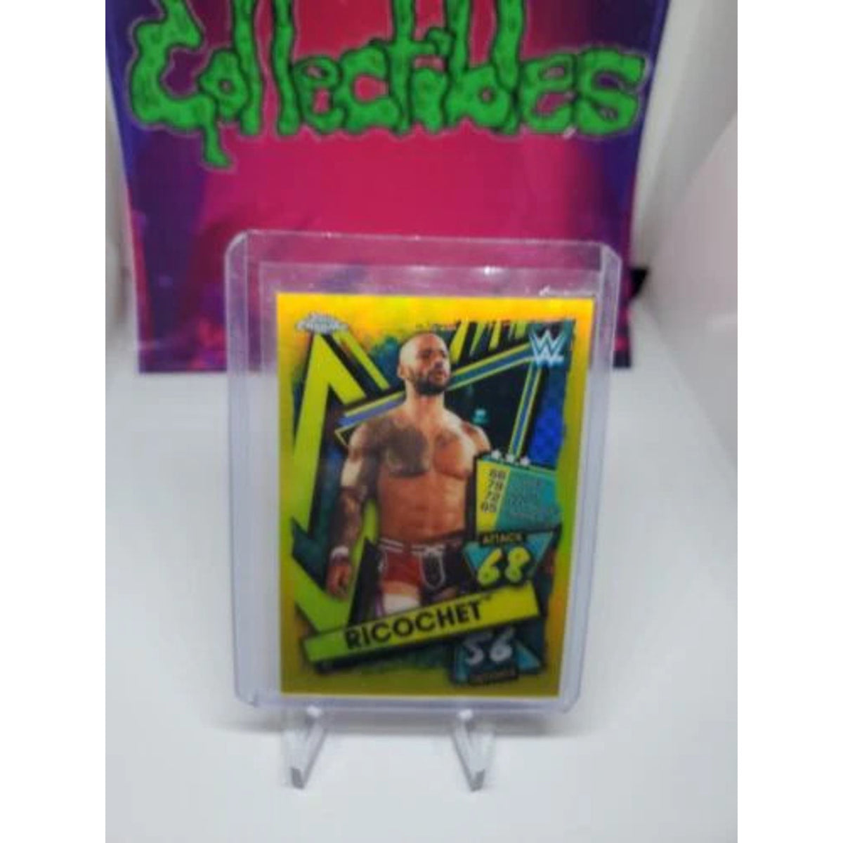 2021 WWE Topps Chrome Slam Attax Yellow /99 Ricochet / Pack Fresh New