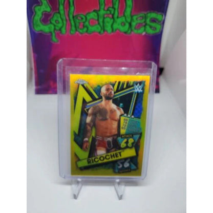 2021 WWE Topps Chrome Slam Attax Yellow /99 Ricochet / Pack Fresh New