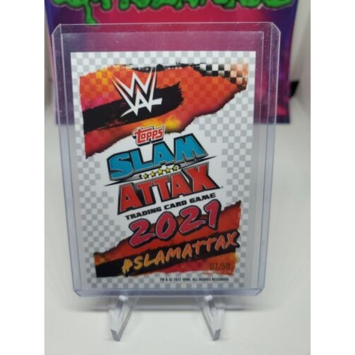 Santos Escobar WWE Topps 2021 Slam Attax Card SP #/50 GREEN PARALLEL