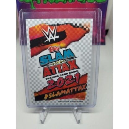 Santos Escobar WWE Topps 2021 Slam Attax Card SP #/50 GREEN PARALLEL