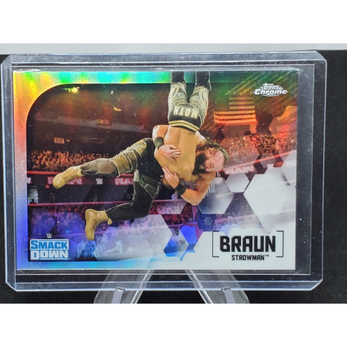 Braun Strowman 2020 Topps Chrome WWE Base Refractor #14 WWE SmackDown