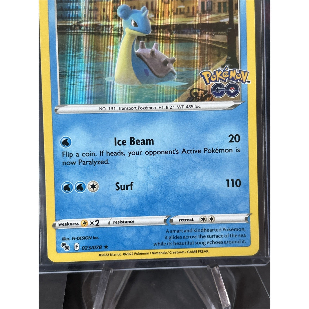 Lapras Pokemon Go 023/078 Holo Rare Pokemon TCG / Pack Fresh New / 2022