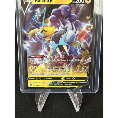 Raikou V 048/172 Brilliant Stars NM Ultra Rare Pokemon - Top Loaded -Pack Fresh