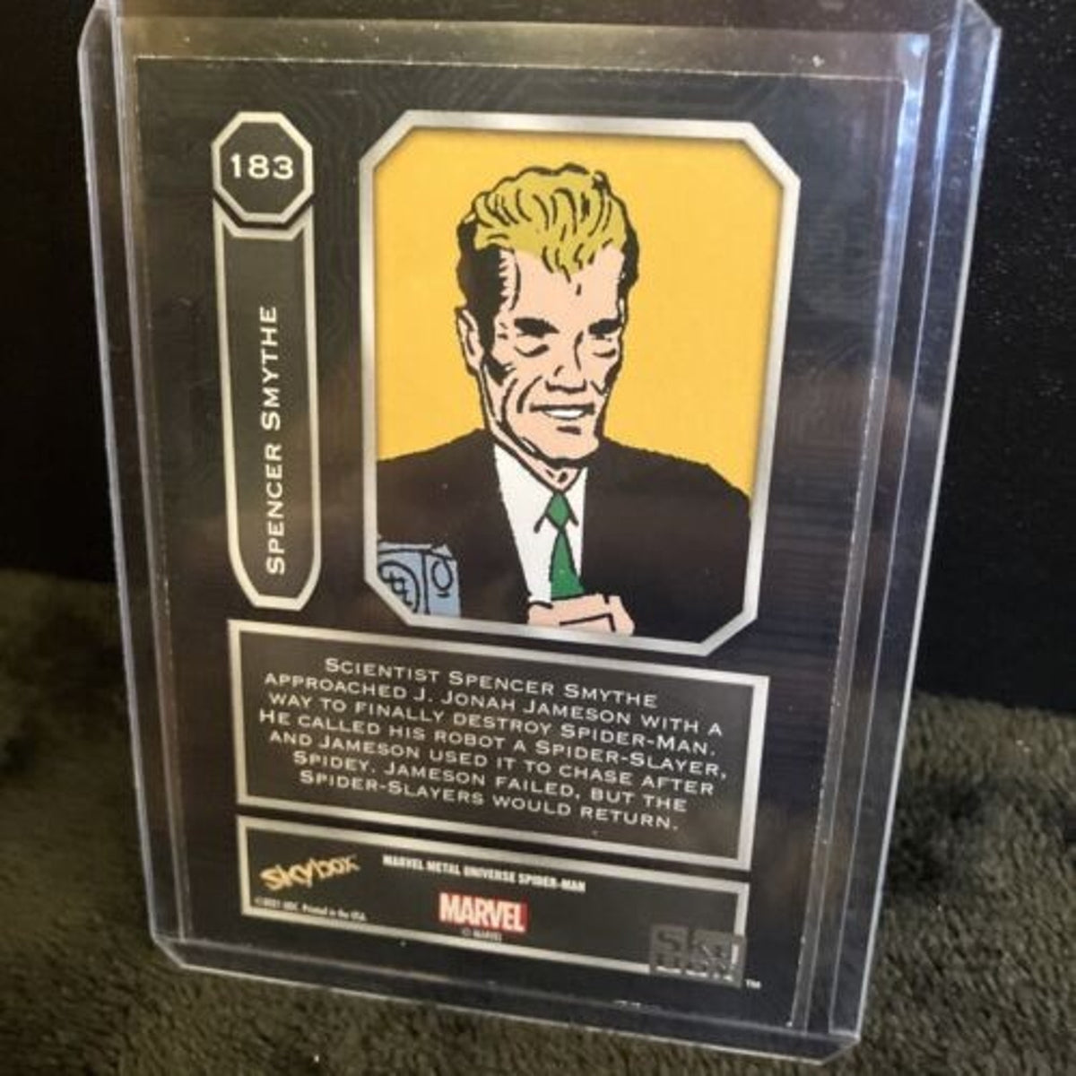 Spiderman Gold Skybox Marvel Metal Universe Spencer Smythe High Series #183