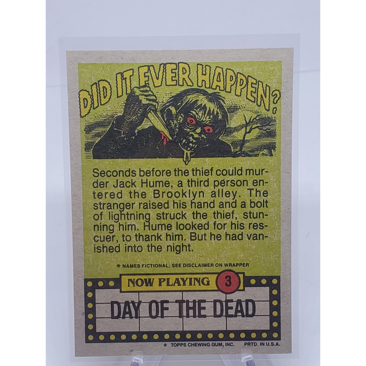 Fright Flicks 1988 Topps Day of the Dead Card #3 (NM)