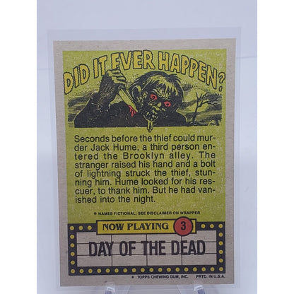 Fright Flicks 1988 Topps Day of the Dead Card #3 (NM)