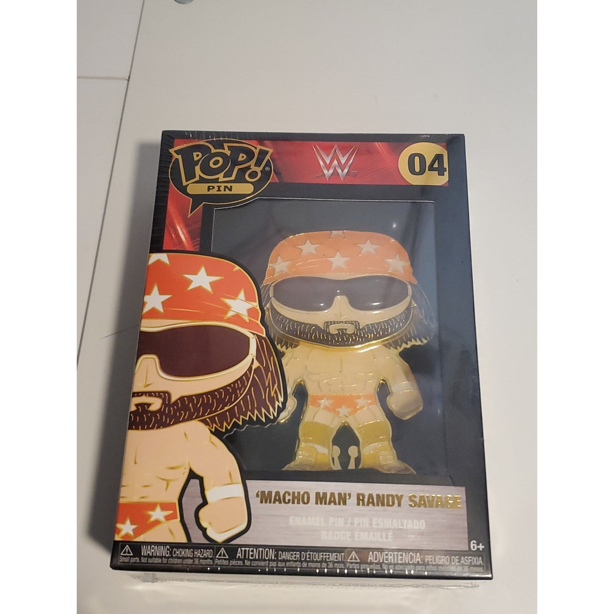 Funko POP! Pin #04 WWE 3 Inch Pin - Randy Macho Man Savage (Plastic Sealed)