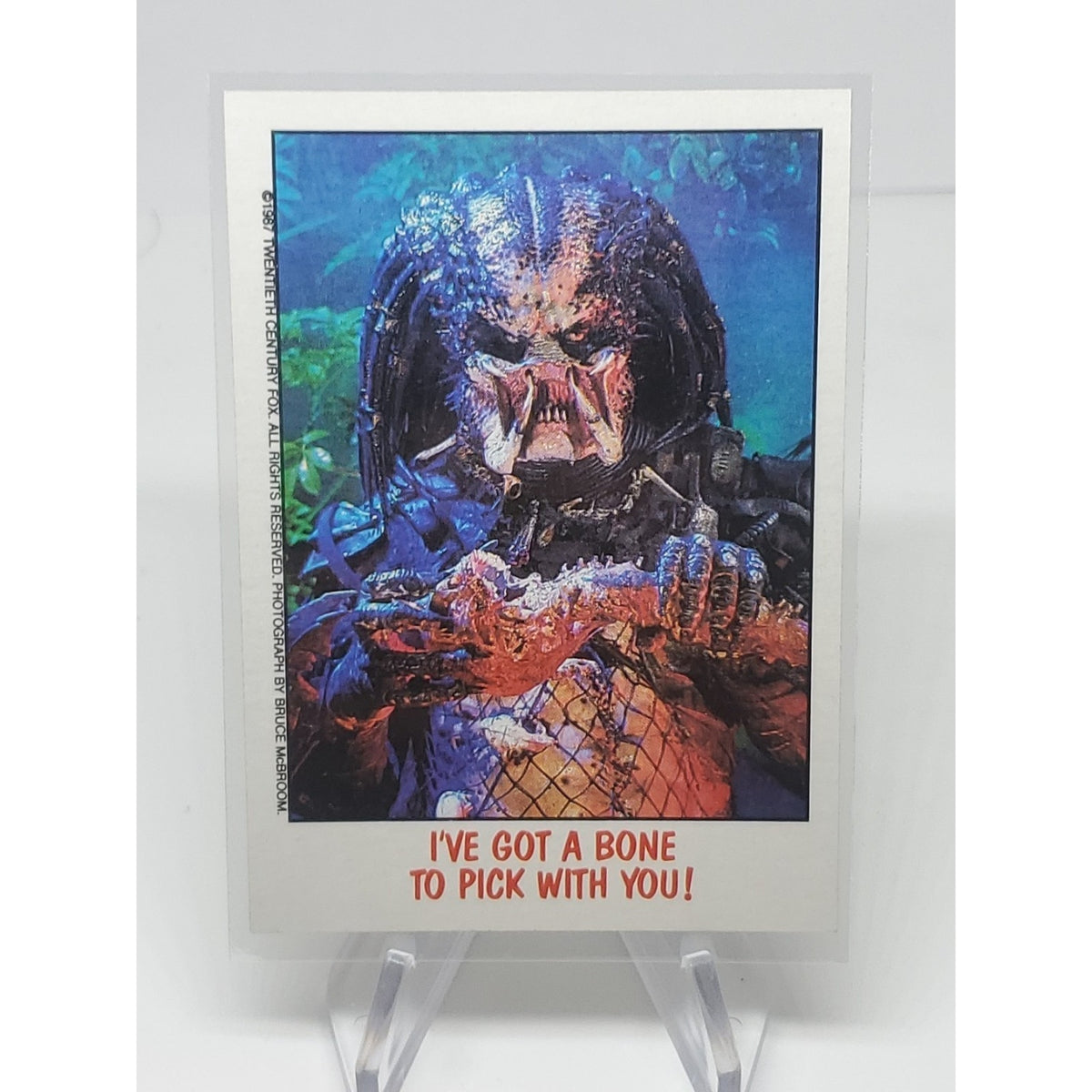 1988 Topps Fright Flicks Card #88 Predator I've Got A Bone To Pick With You!