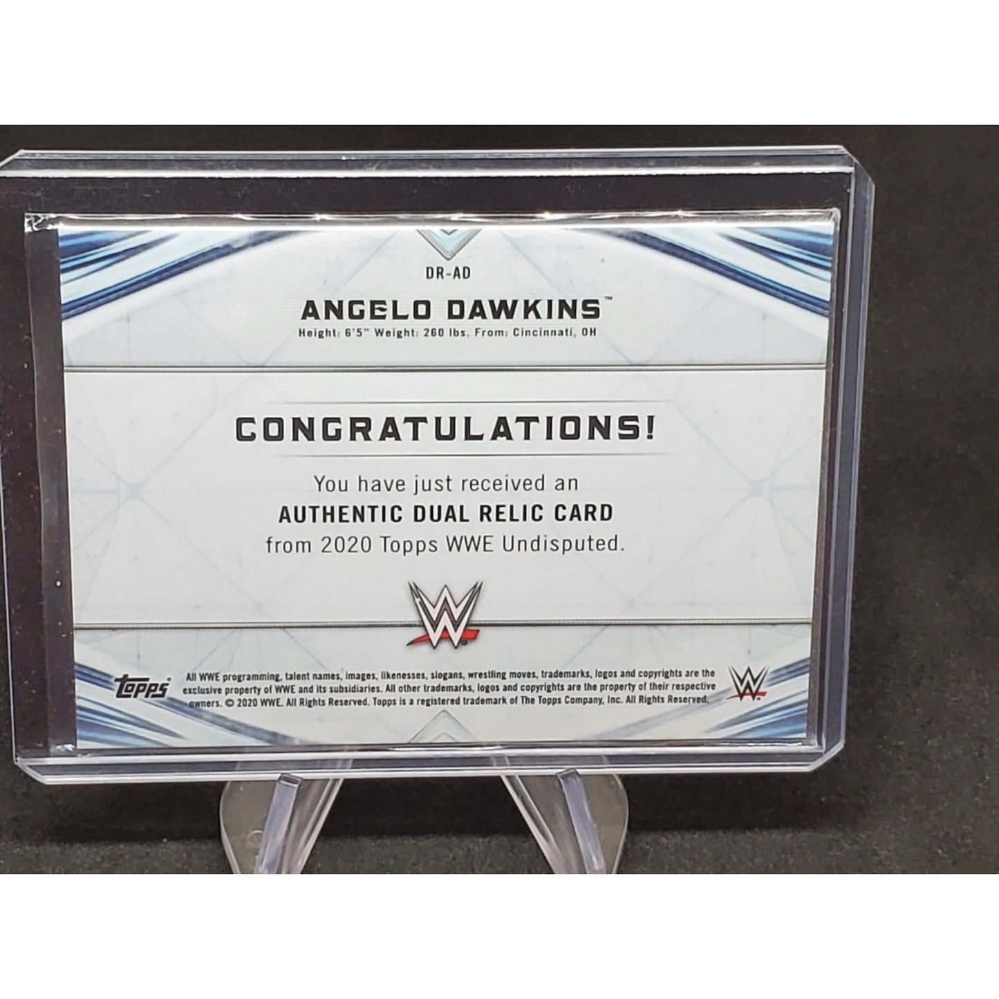 R51,401 - 2020 Topps WWE Undisputed Dual Relic Angelo Dawkins #/99