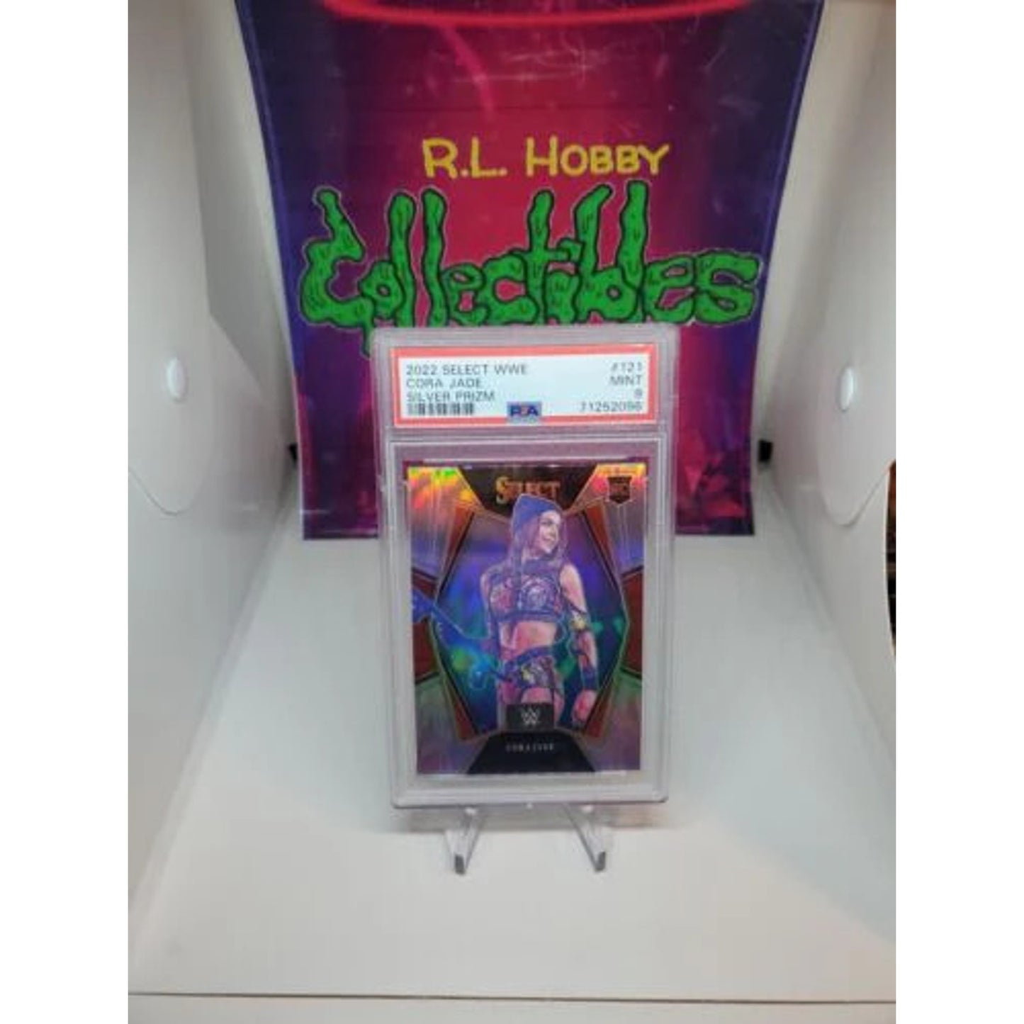 2022 PANINI Select WWE Cora Jade Premier Level Silver Prizm Rookie RC #121 PSA 9