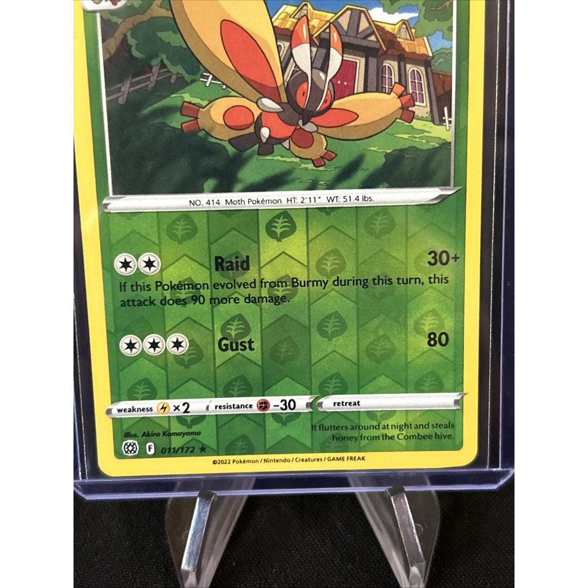 Mothim 011/172 Rare 2022 Reverse Holo Brilliant Stars Pokemon Near Mint - Mint