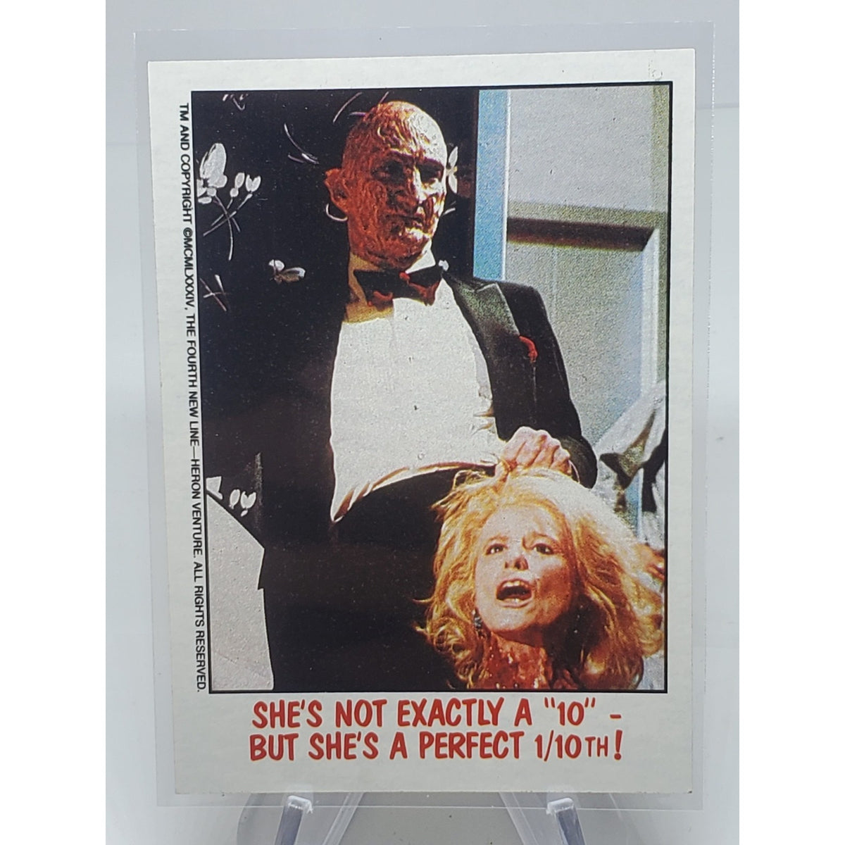 1988 Topps Fright Flicks #25 She's not Exactly a "10" - Nightmare On Elm Str III